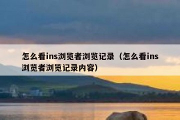 怎么看ins浏览者浏览记录（怎么看ins浏览者浏览记录内容）
