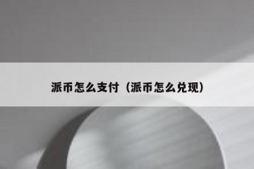 派币怎么支付（派币怎么兑现）
