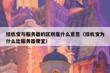 挂机宝与服务器的区别是什么意思（挂机宝为什么比服务器便宜）