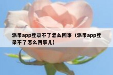 派币app登录不了怎么回事（派币app登录不了怎么回事儿）