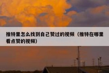 推特里怎么找到自己赞过的视频（推特在哪里看点赞的视频）