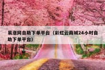 易涨网自助下单平台（彩虹云商城24小时自助下单平台）