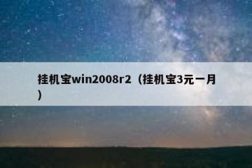 挂机宝win2008r2（挂机宝3元一月）
