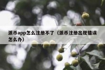派币app怎么注册不了（派币注册出现错误怎么办）