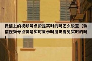 微信上的视频号点赞是实时的吗怎么设置（微信视频号点赞是实时显示吗朋友看见实时的吗）