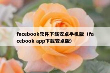 facebook软件下载安卓手机版（facebook app下载安卓版）