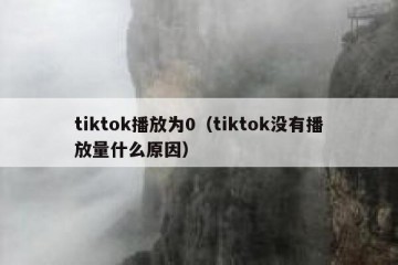 tiktok播放为0（tiktok没有播放量什么原因）