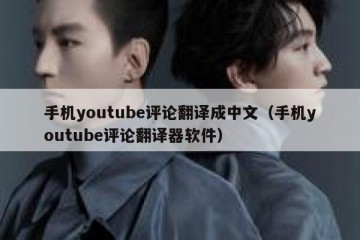 手机youtube评论翻译成中文（手机youtube评论翻译器软件）