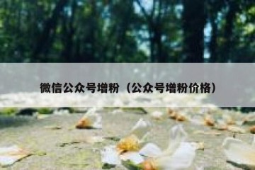 微信公众号增粉（公众号增粉价格）