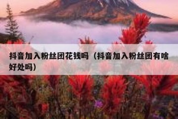 抖音加入粉丝团花钱吗（抖音加入粉丝团有啥好处吗）