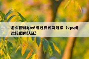 怎么搭建ipv6绕过校园网链接（vps绕过校园网认证）