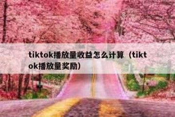 tiktok播放量收益怎么计算（tiktok播放量奖励）