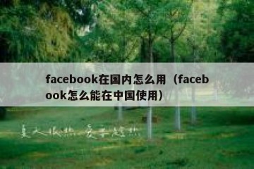 facebook在国内怎么用（facebook怎么能在中国使用）