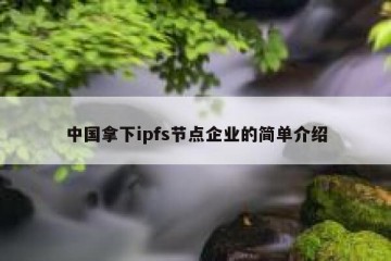 中国拿下ipfs节点企业的简单介绍