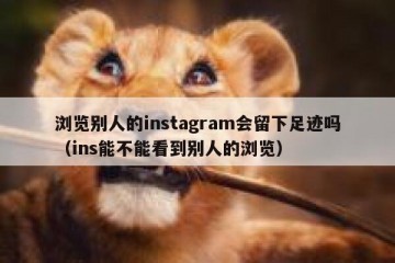 浏览别人的instagram会留下足迹吗（ins能不能看到别人的浏览）