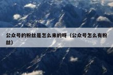 公众号的粉丝是怎么来的呀（公众号怎么有粉丝）