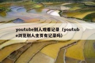 youtube别人观看记录（youtube浏览别人主页有记录吗）