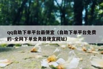 qq自助下单平台最便宜（自助下单平台免费的~全网下单业务最便宜网址）
