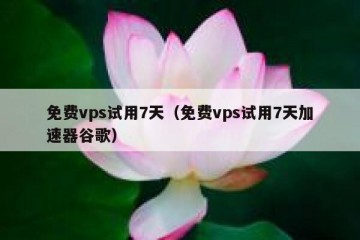 免费vps试用7天（免费vps试用7天加速器谷歌）