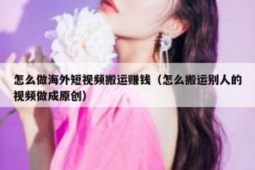 怎么做海外短视频搬运赚钱（怎么搬运别人的视频做成原创）
