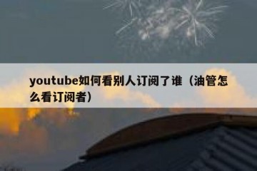 youtube如何看别人订阅了谁（油管怎么看订阅者）