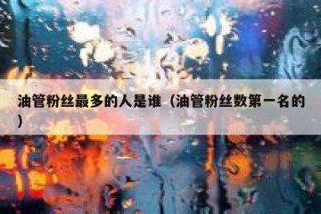 油管粉丝最多的人是谁（油管粉丝数第一名的）