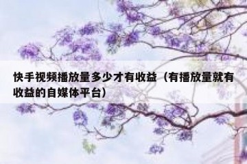 快手视频播放量多少才有收益（有播放量就有收益的自媒体平台）