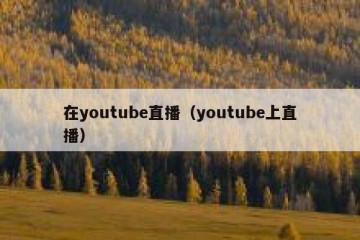 在youtube直播（youtube上直播）