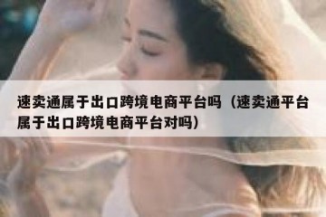 速卖通属于出口跨境电商平台吗（速卖通平台属于出口跨境电商平台对吗）
