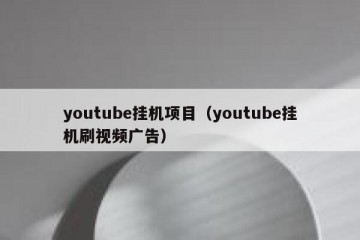 youtube挂机项目（youtube挂机刷视频广告）