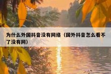 为什么外国抖音没有网络（国外抖音怎么看不了没有网）