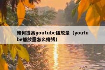 如何提高youtube播放量（youtube播放量怎么赚钱）