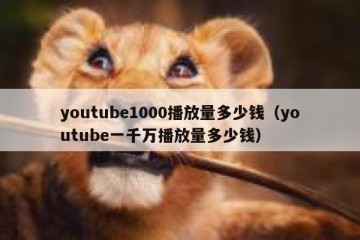 youtube1000播放量多少钱（youtube一千万播放量多少钱）