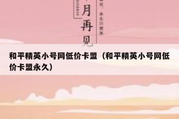 和平精英小号网低价卡盟（和平精英小号网低价卡盟永久）