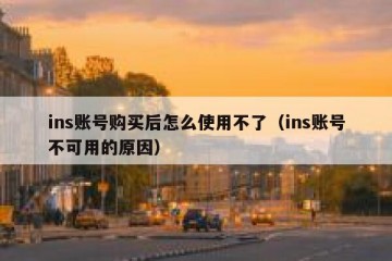 ins账号购买后怎么使用不了（ins账号不可用的原因）
