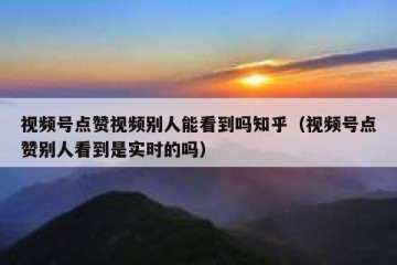 视频号点赞视频别人能看到吗知乎（视频号点赞别人看到是实时的吗）