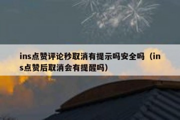 ins点赞评论秒取消有提示吗安全吗（ins点赞后取消会有提醒吗）