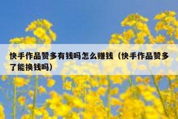 快手作品赞多有钱吗怎么赚钱（快手作品赞多了能换钱吗）