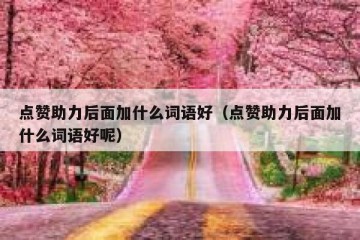 点赞助力后面加什么词语好（点赞助力后面加什么词语好呢）
