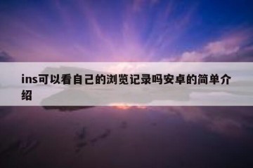 ins可以看自己的浏览记录吗安卓的简单介绍