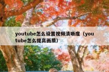 youtube怎么设置视频清晰度（youtube怎么提高画质）