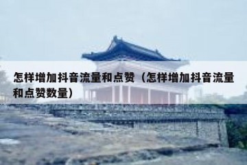 怎样增加抖音流量和点赞（怎样增加抖音流量和点赞数量）