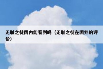 无耻之徒国内能看到吗（无耻之徒在国外的评价）
