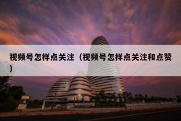 视频号怎样点关注（视频号怎样点关注和点赞）