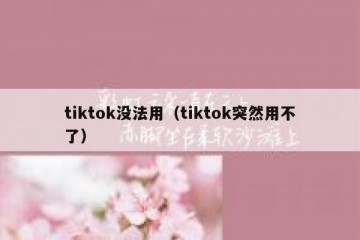 tiktok没法用（tiktok突然用不了）