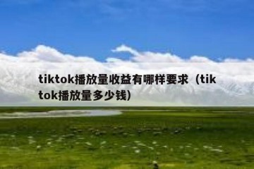 tiktok播放量收益有哪样要求（tiktok播放量多少钱）