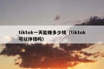 tiktok一天能赚多少钱（tiktok可以挣钱吗）