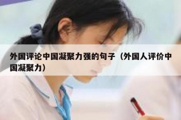 外国评论中国凝聚力强的句子（外国人评价中国凝聚力）