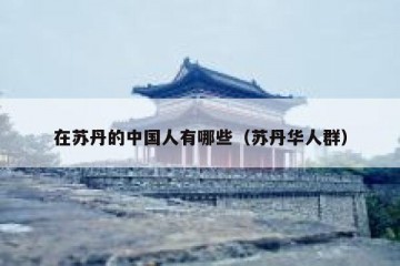 在苏丹的中国人有哪些（苏丹华人群）