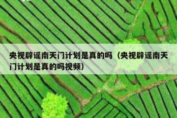 央视辟谣南天门计划是真的吗（央视辟谣南天门计划是真的吗视频）
